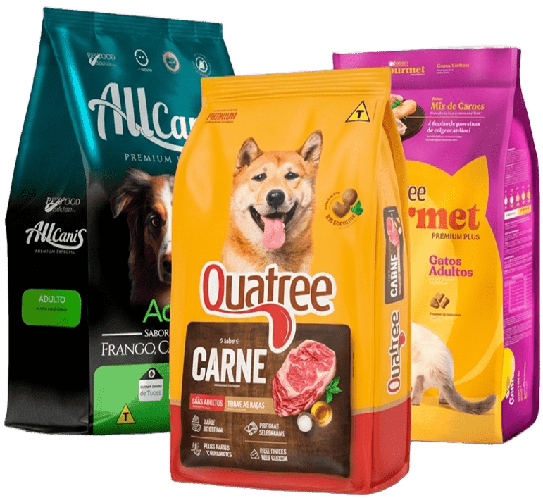 Embalagens de ração Allcanis, Quatree Carne e Quatree Gourmet